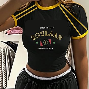 あああused graphic y2k tops Pokn Y2k T Shirts Y2k Tops for Women Letter Crop Top Y2k